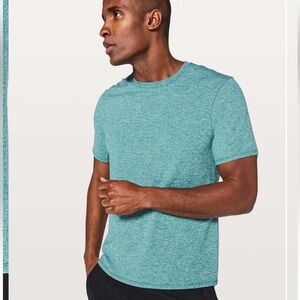 Lululemon Drysense Mesh Short Sleeve Shirt in Heathered Laguna Teal Mens Sz XXL